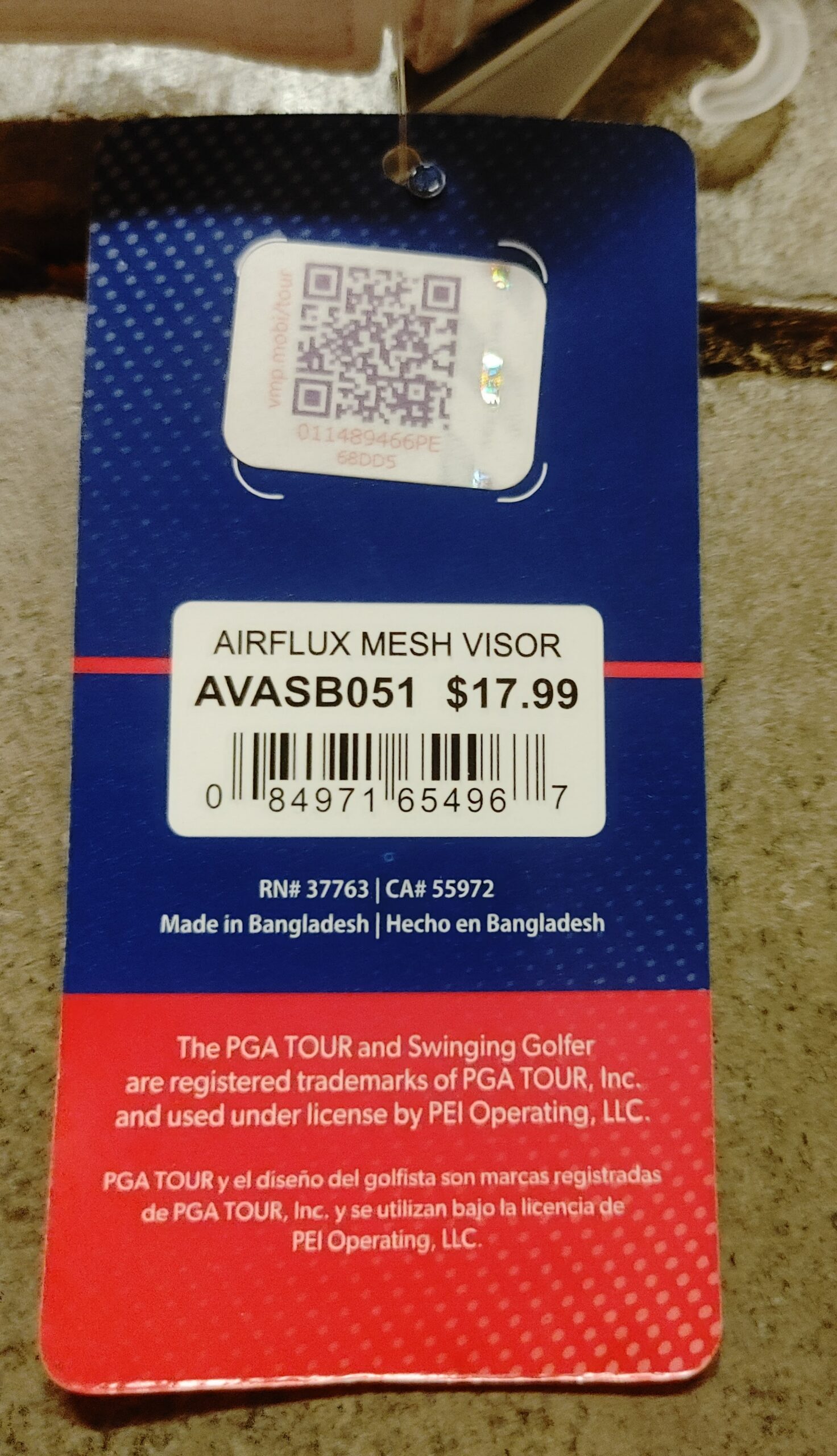 PGA Tour Course Essentials Airflux Golf Visor - Image 2