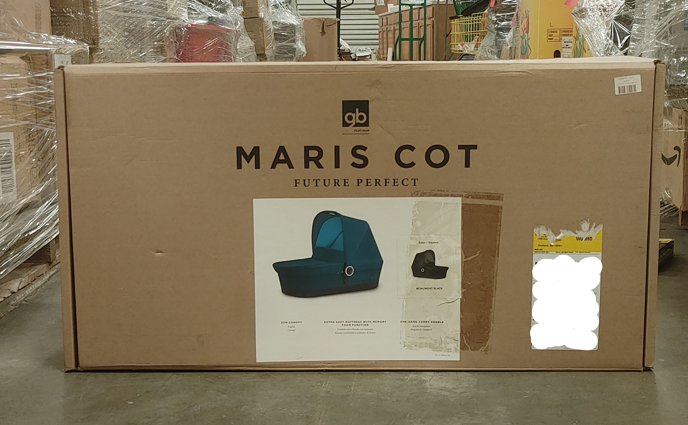 GB Maris Carry Cot - Monument Black - Image 4