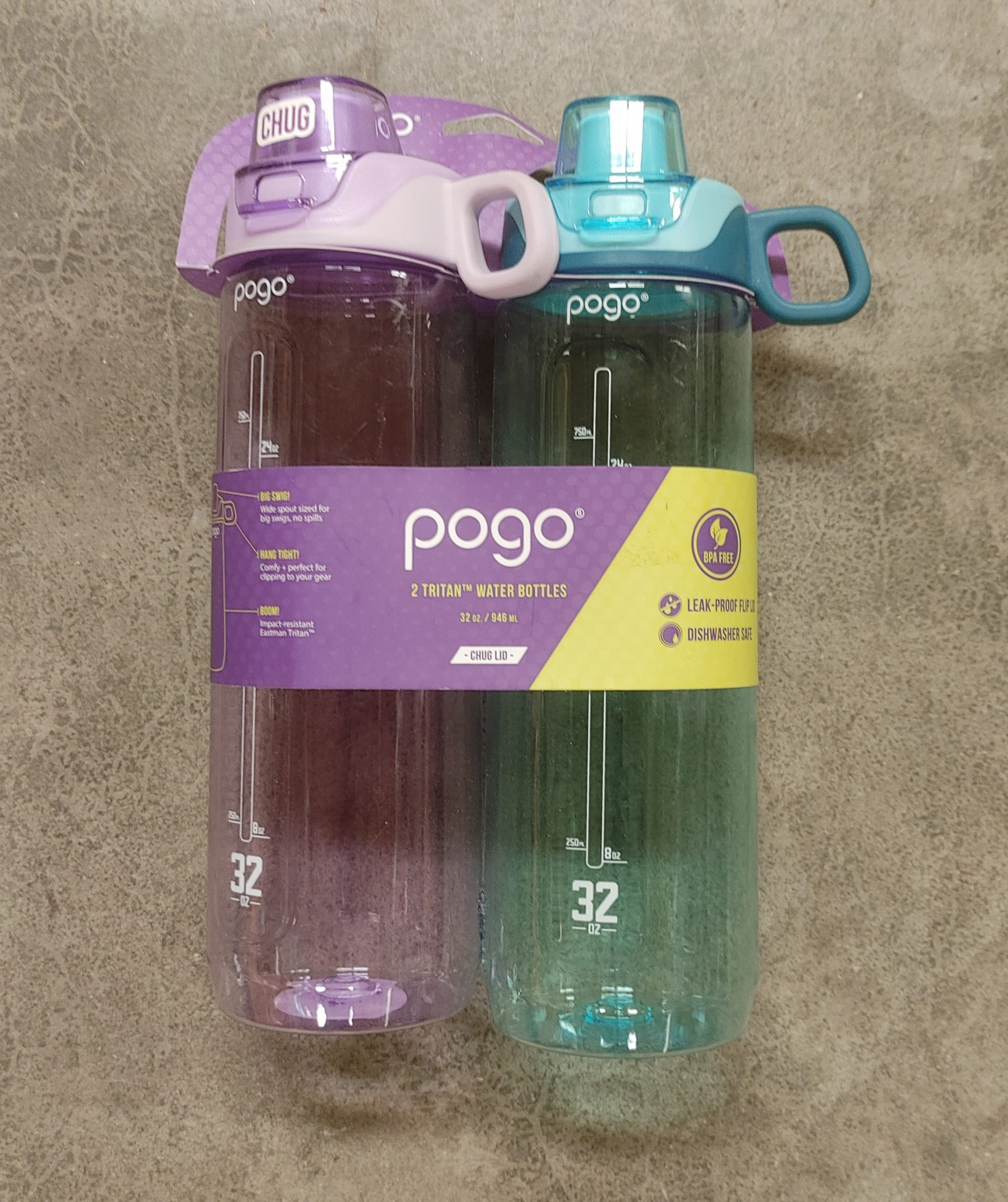 Pogo Tritan Water Bottle 2pk