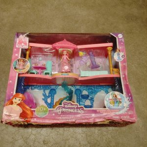 Mattel Disney Princess The Little Mermaid, Ariel Doll House Stackable Castle with Land & Sea