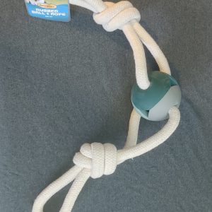 Retriever Rubber Ball & Rope Dog Toy